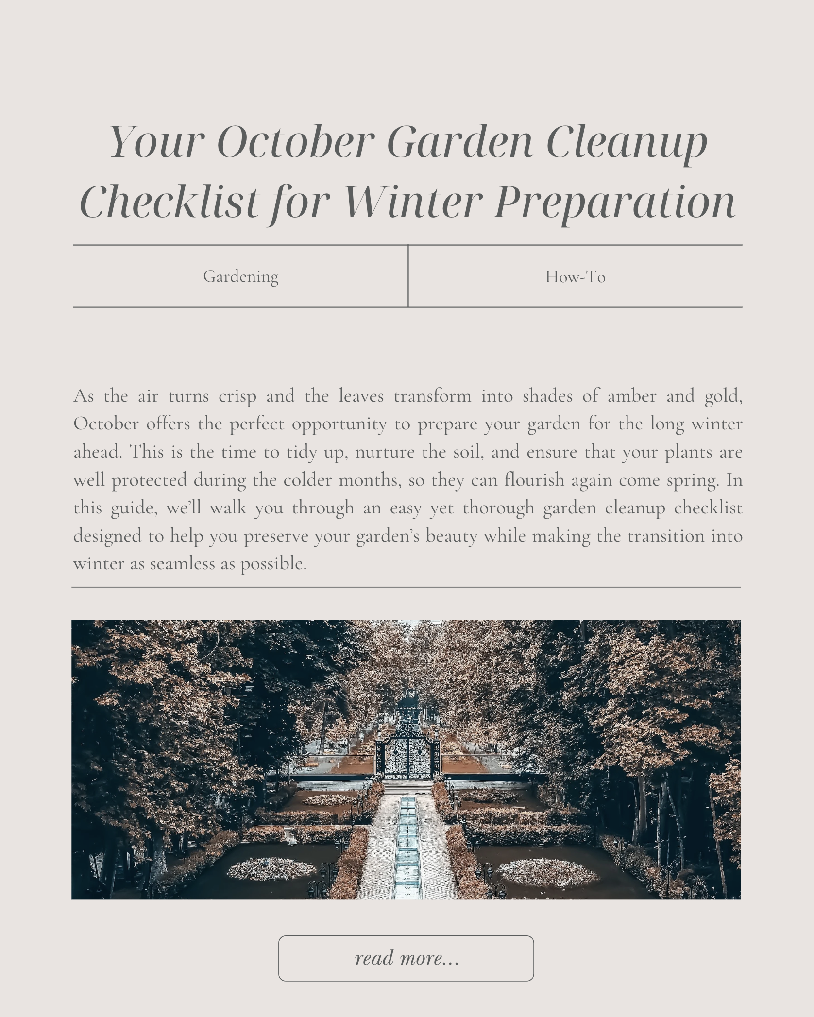 Your October Garden Cleanup Checklist for Winter Preparation