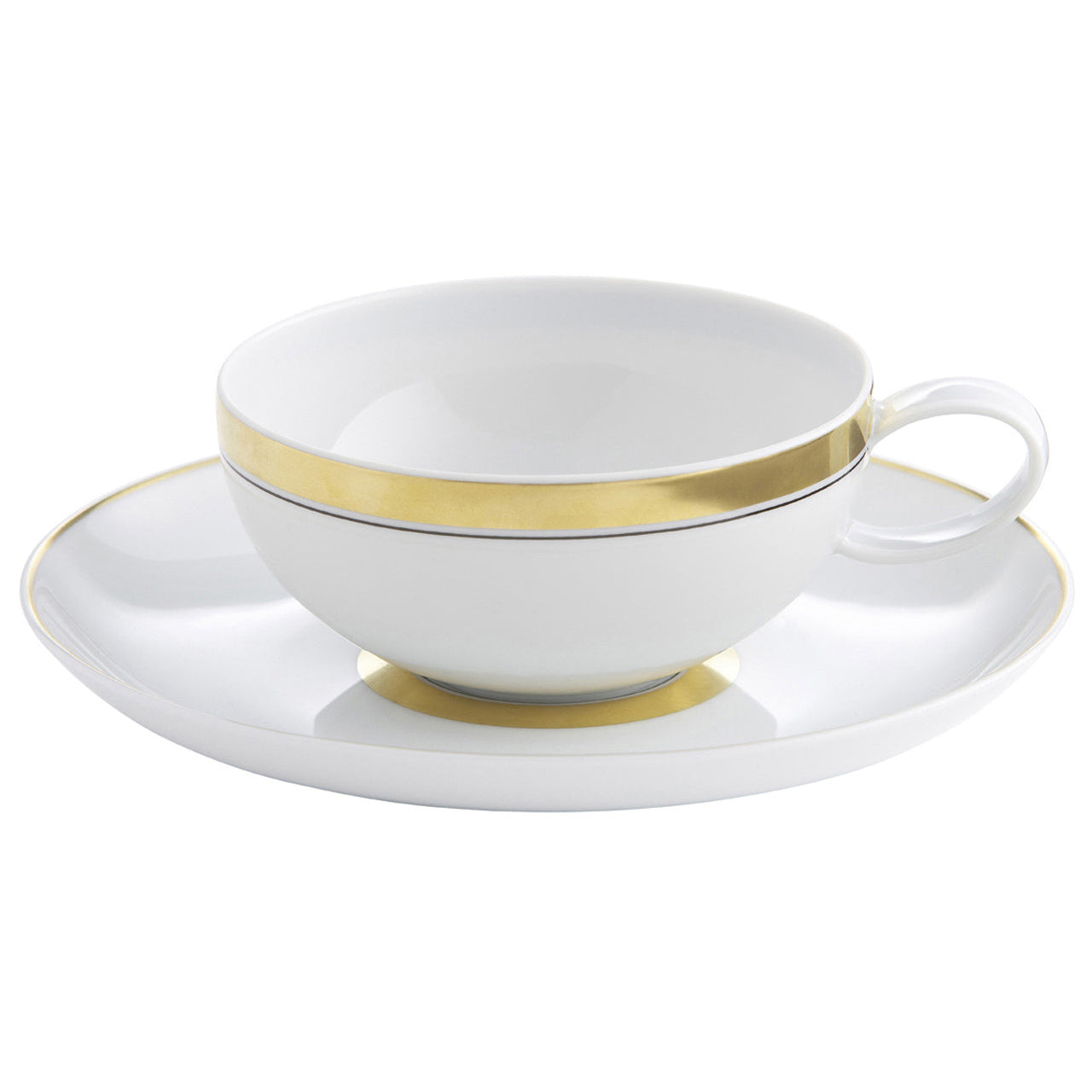 Domo Gold Porcelain Tea Cup & Saucer (Set of 4)