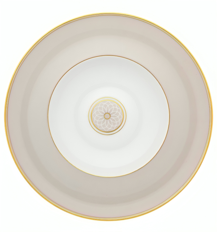 Terrace Porcelain Soup Plate in Beige and White (Set of 4)