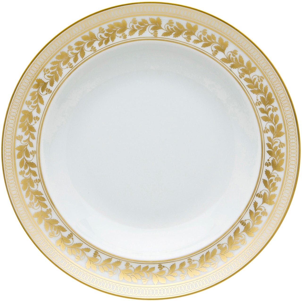 Anna Porcelain Soup Plate with Gold Accents