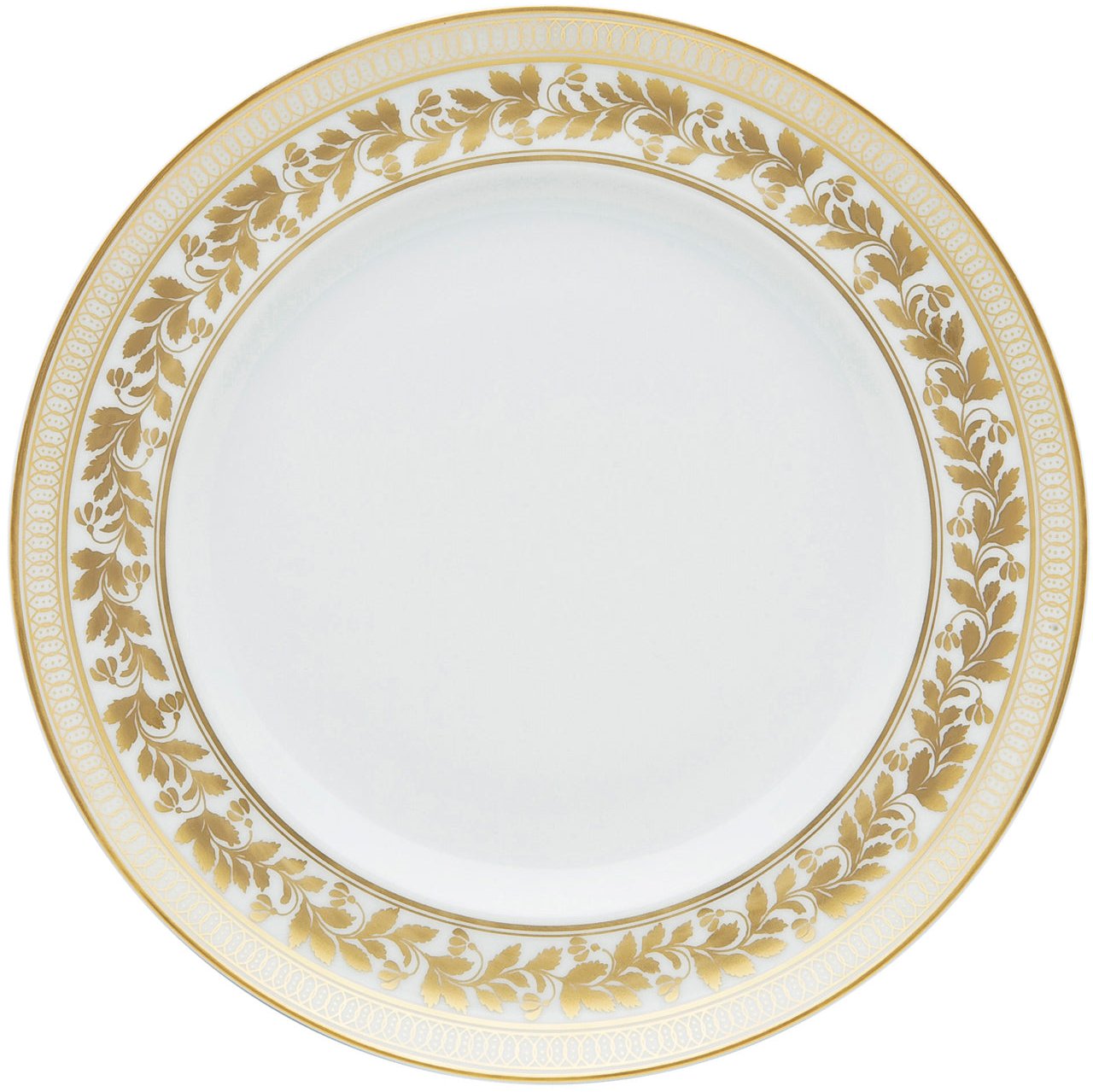 Anna Porcelain Dessert Plate with Gold Accents