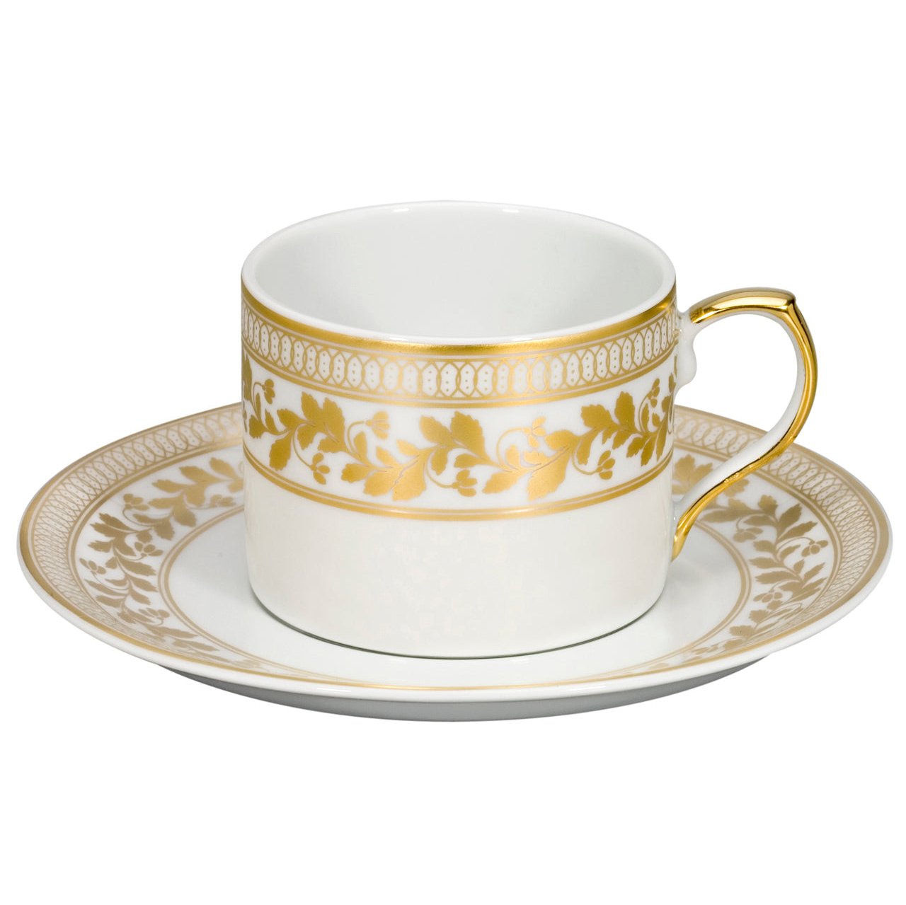 Anna Porcelain Tea Cup & Saucer with Gold Accents