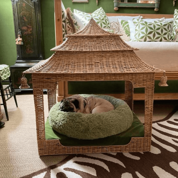 Wicker Pagoda Pet Bed