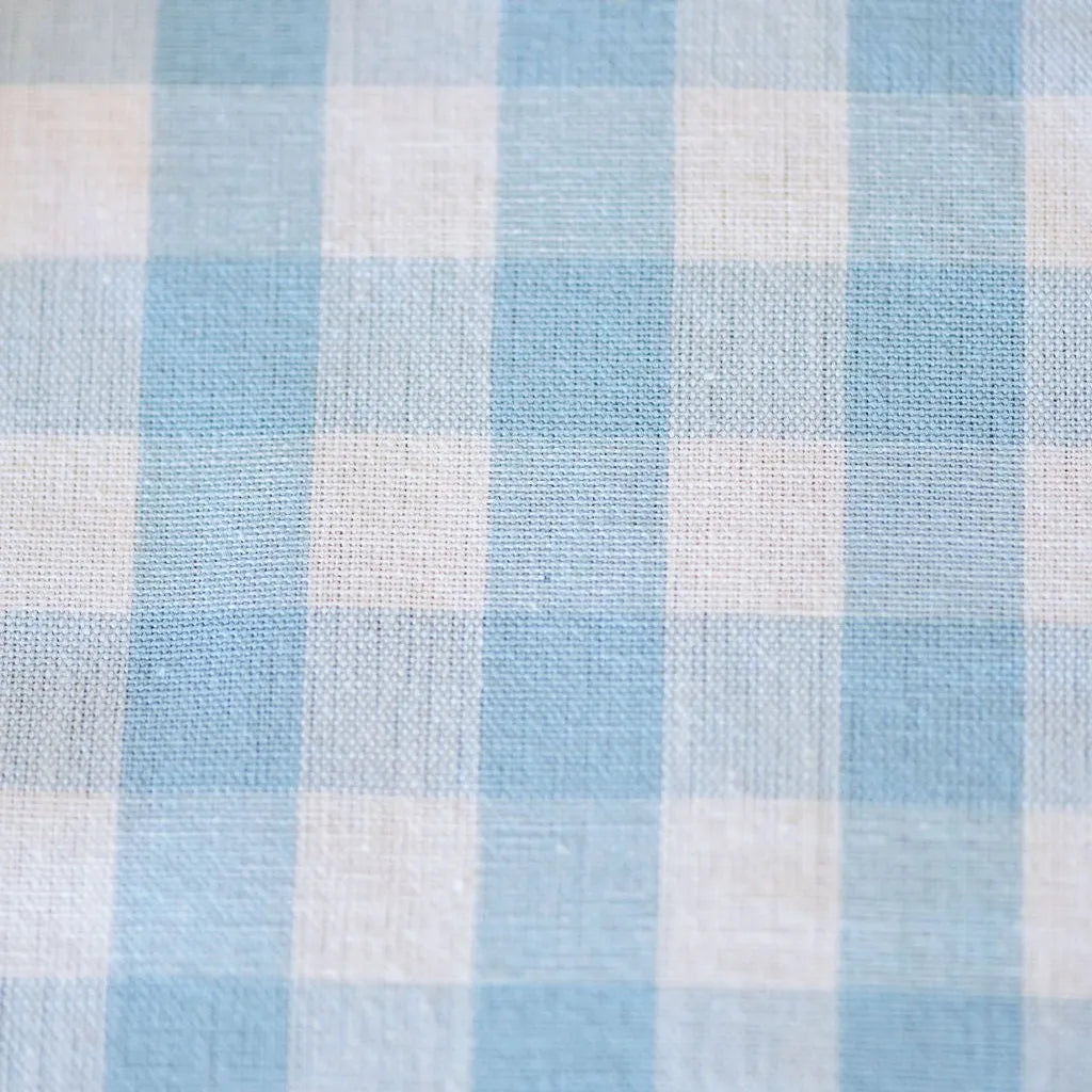 Blue Ruffled Gingham Tablecloth