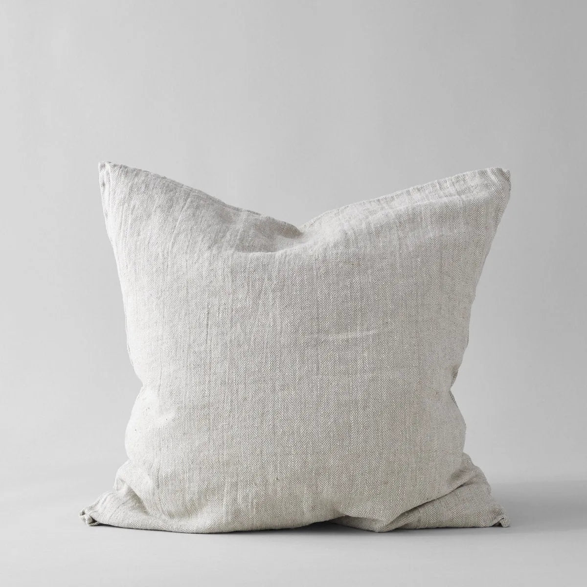 Herringbone Linen Pillow in Natural, 24x24