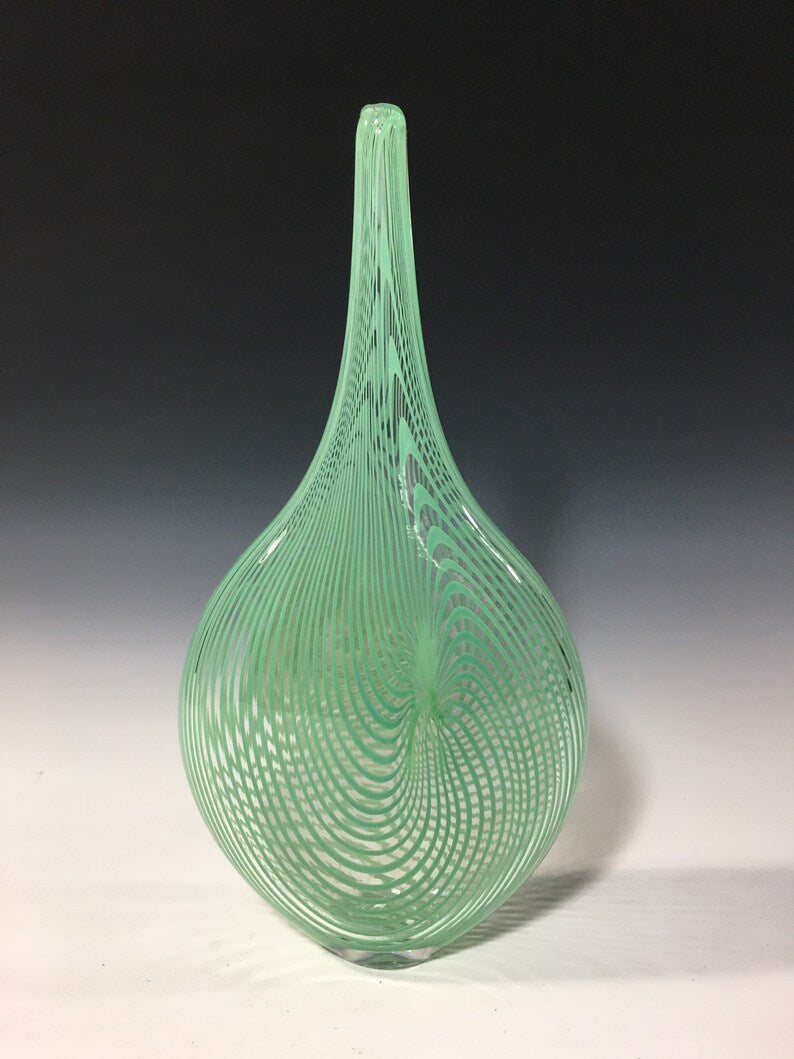 Jade Switch Axis Vase - Blown Glass - John Gibbons