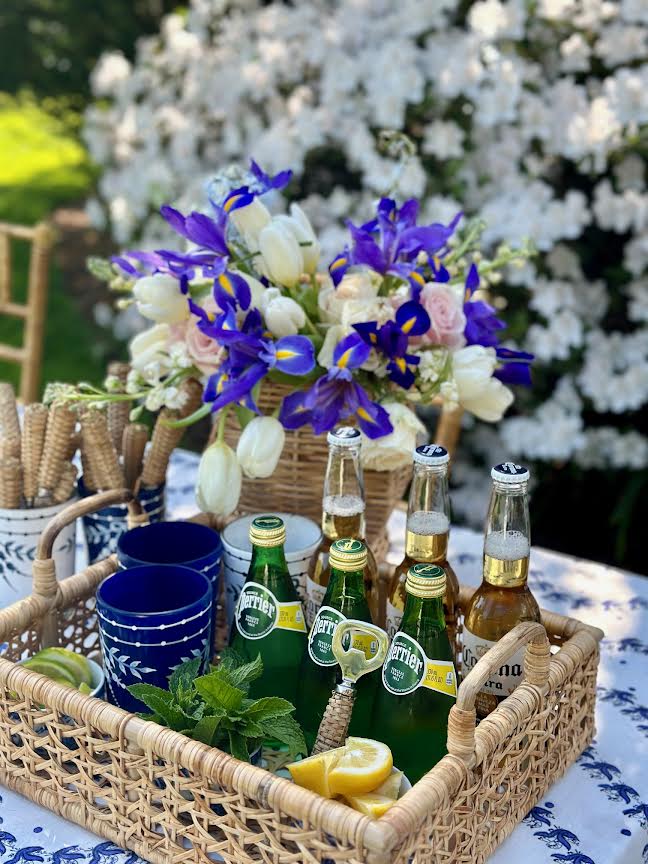 Rectangular Woven Cane Serving Tray