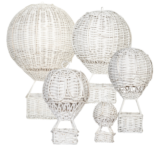 White Wicker Hot Air Balloon