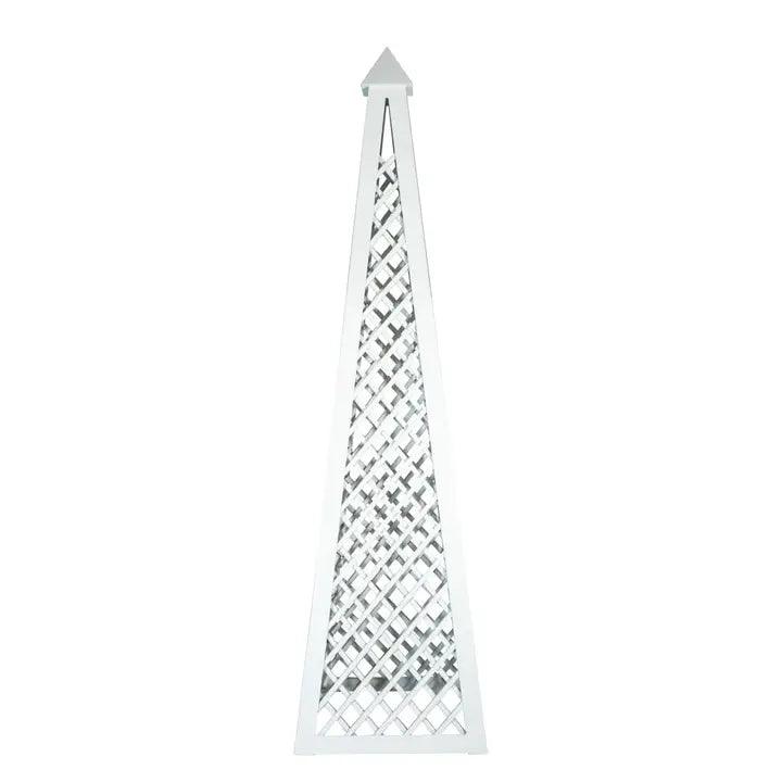 The Enchanted Home White Cast Aluminum Obelisk with Lattice Design (Copy)