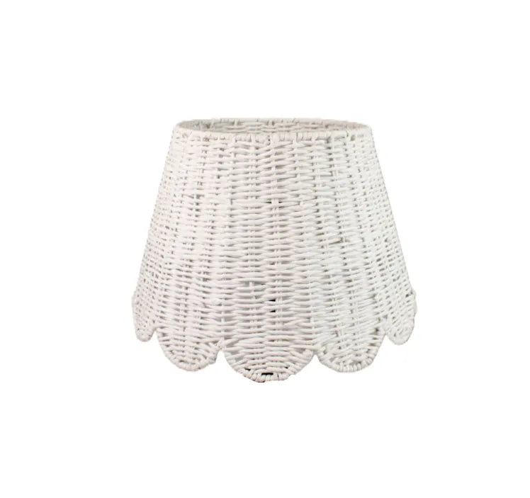 Twisted Paper Lampshade (Scalloped in White)