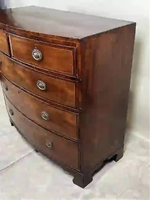 Circa 1850's Georgian Mahogany Bow Front Chest