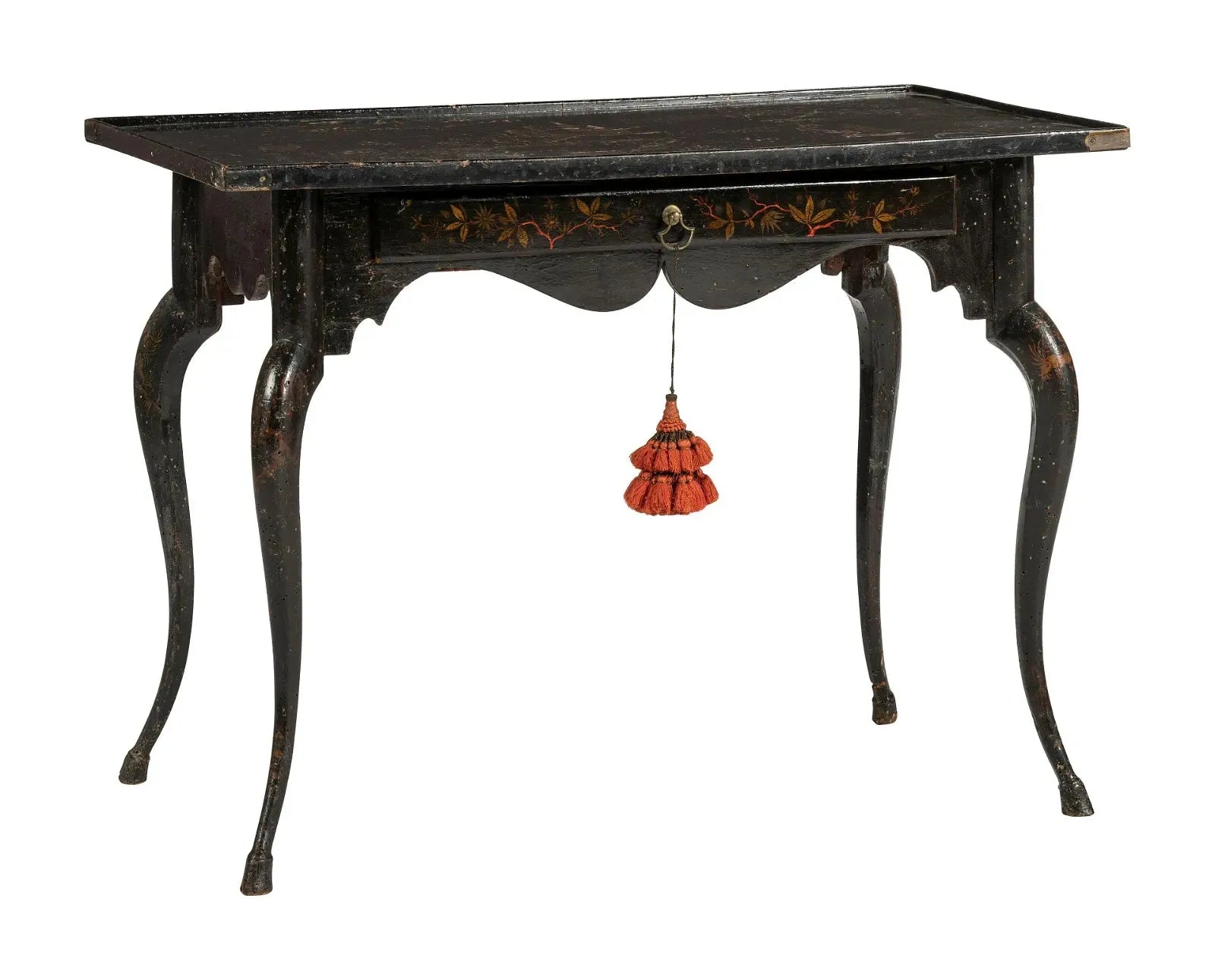 A Continental Black-Japanned Writing Table