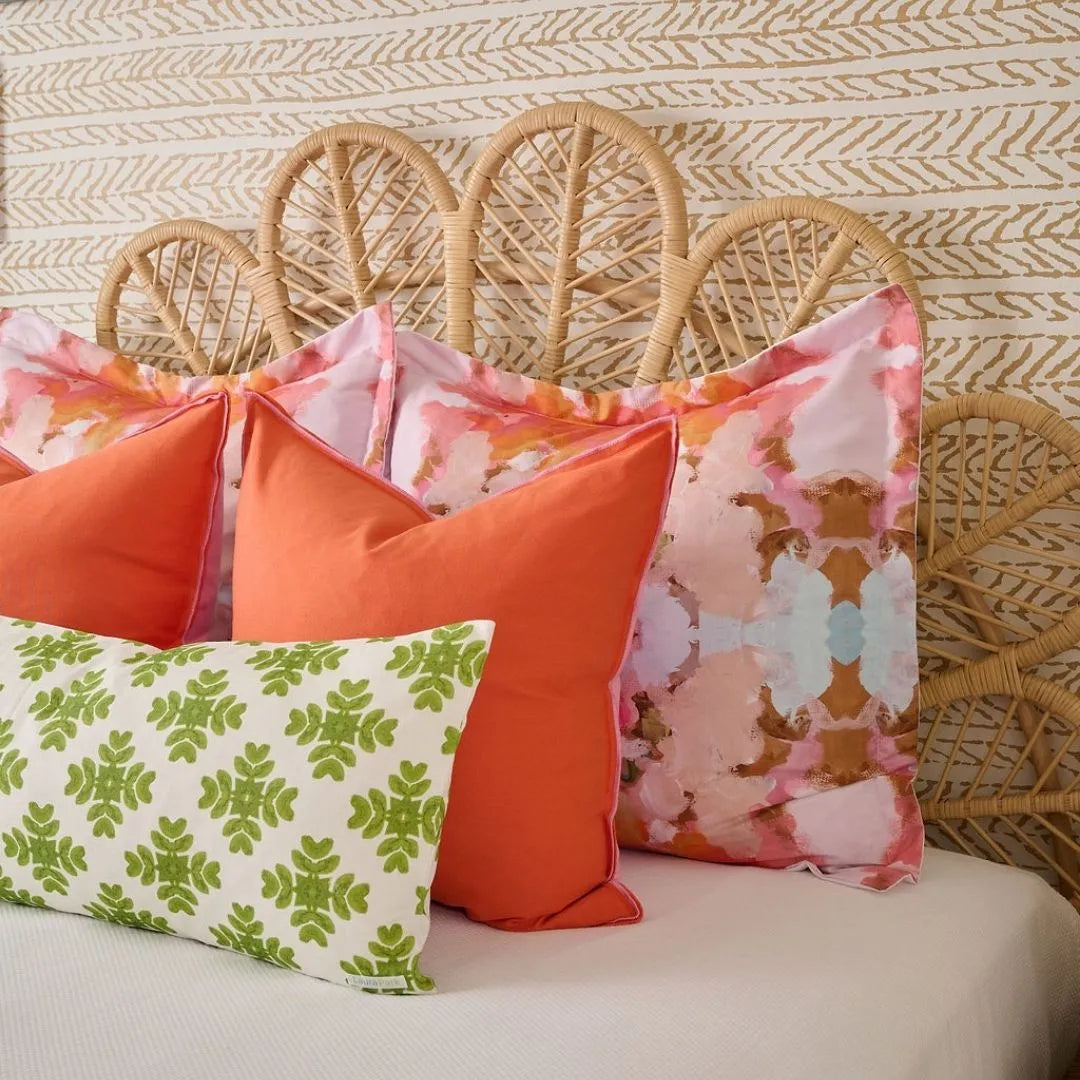 Pink/Orange Two-Toned 22x22 Decorative Pillow