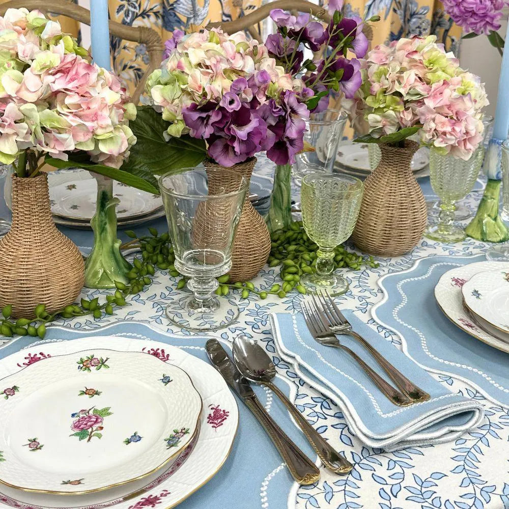 Flying Sheep Country Blue Leaves - Tablecloth