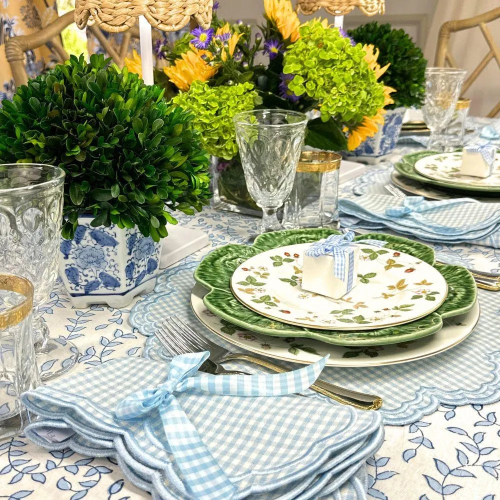 Flying Sheep Country Blue Leaves - Tablecloth