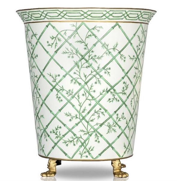 The Enchanted Home Bamboo/Floral Small Chinoiserie Floor Planter - 2 Colors