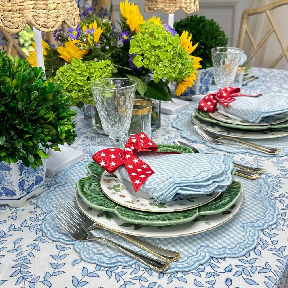 Flying Sheep Country Blue Leaves - Tablecloth