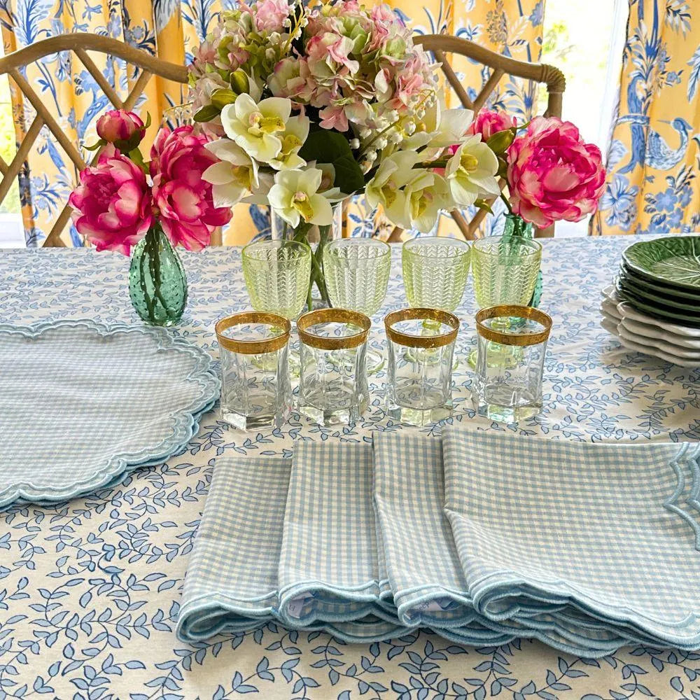 Flying Sheep Country Bettina Placemat - Blue Gingham (Set of 4)