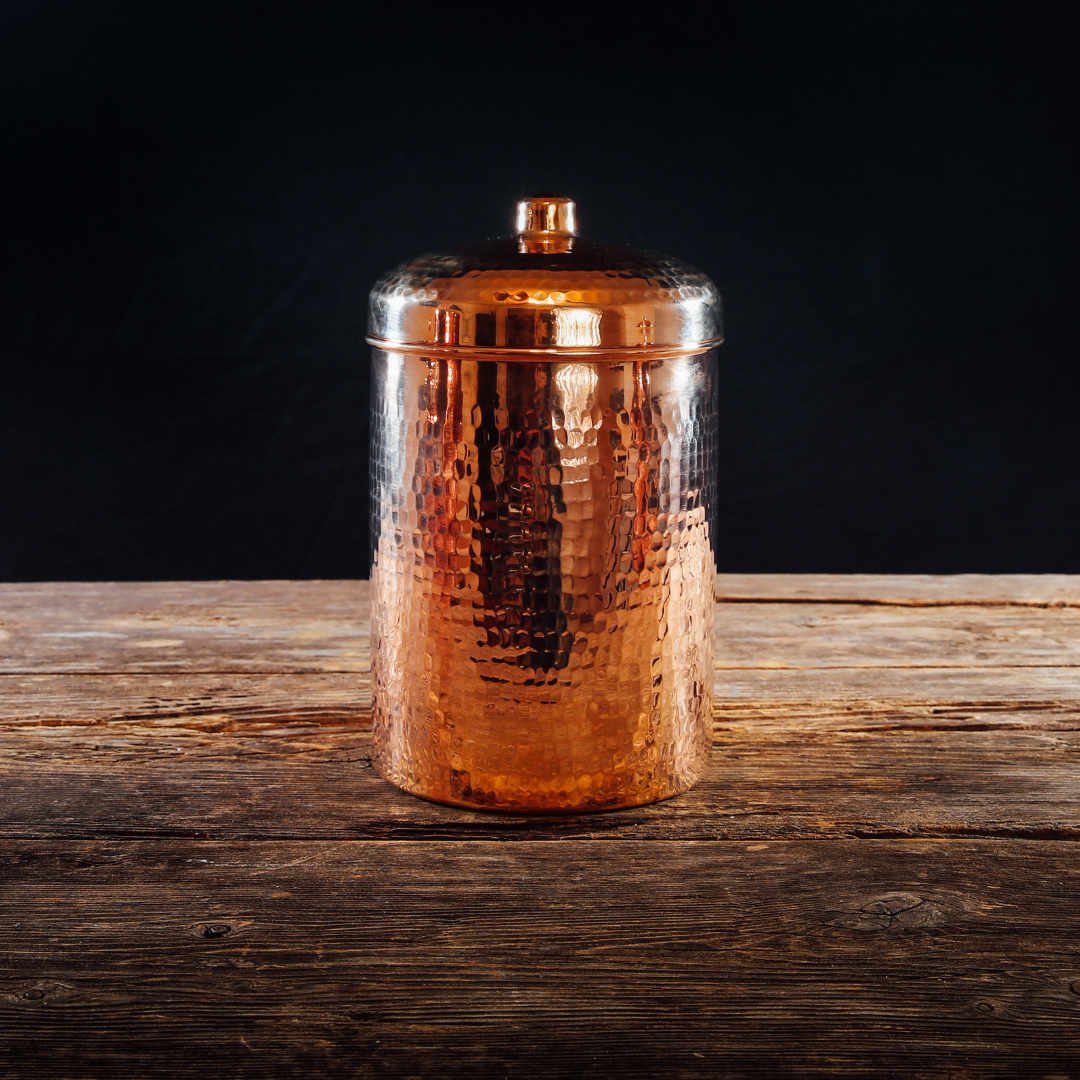 Copper Kitchen Canisters - Large Set, 2 Pieces