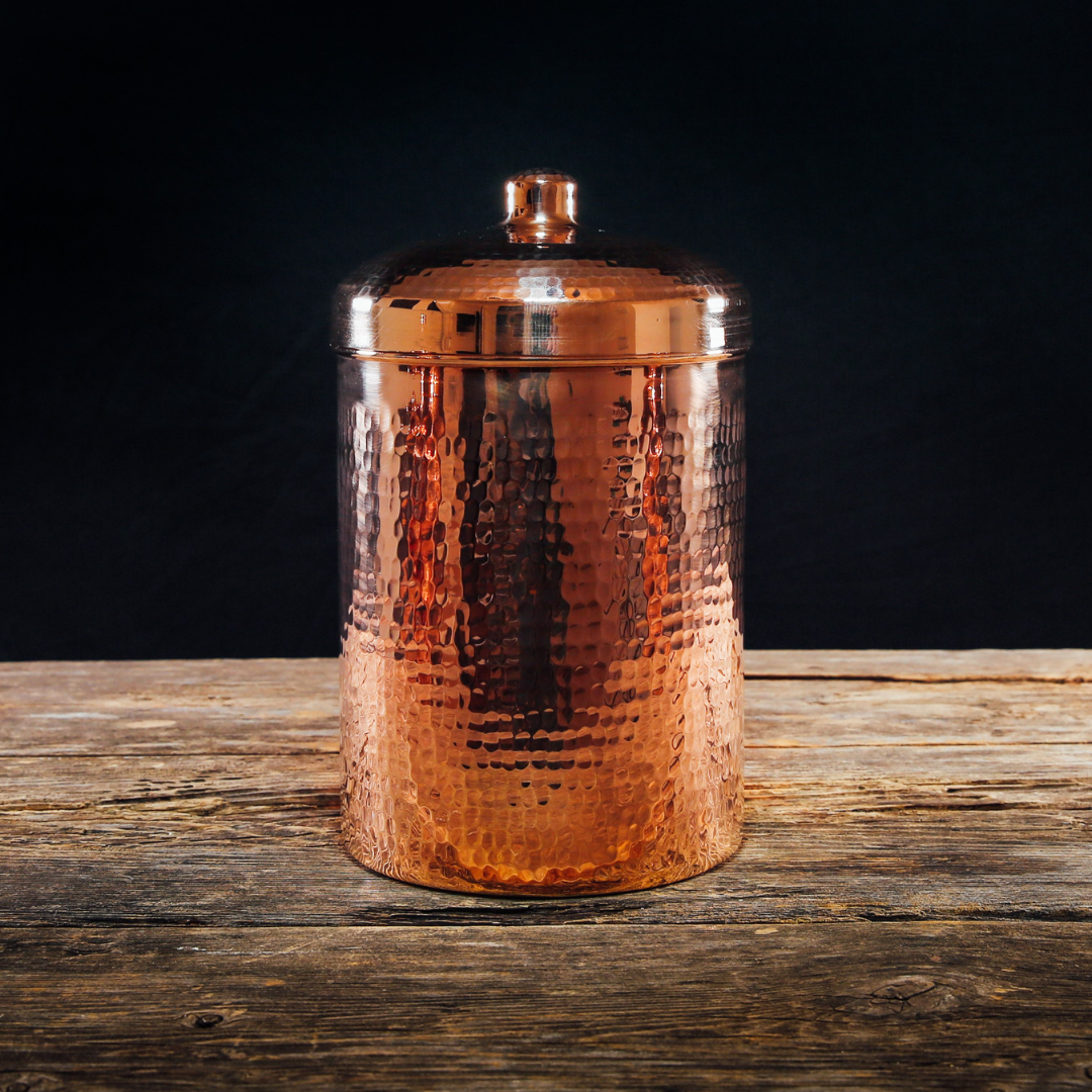 Copper Kitchen Canisters - Large Set, 2 Pieces