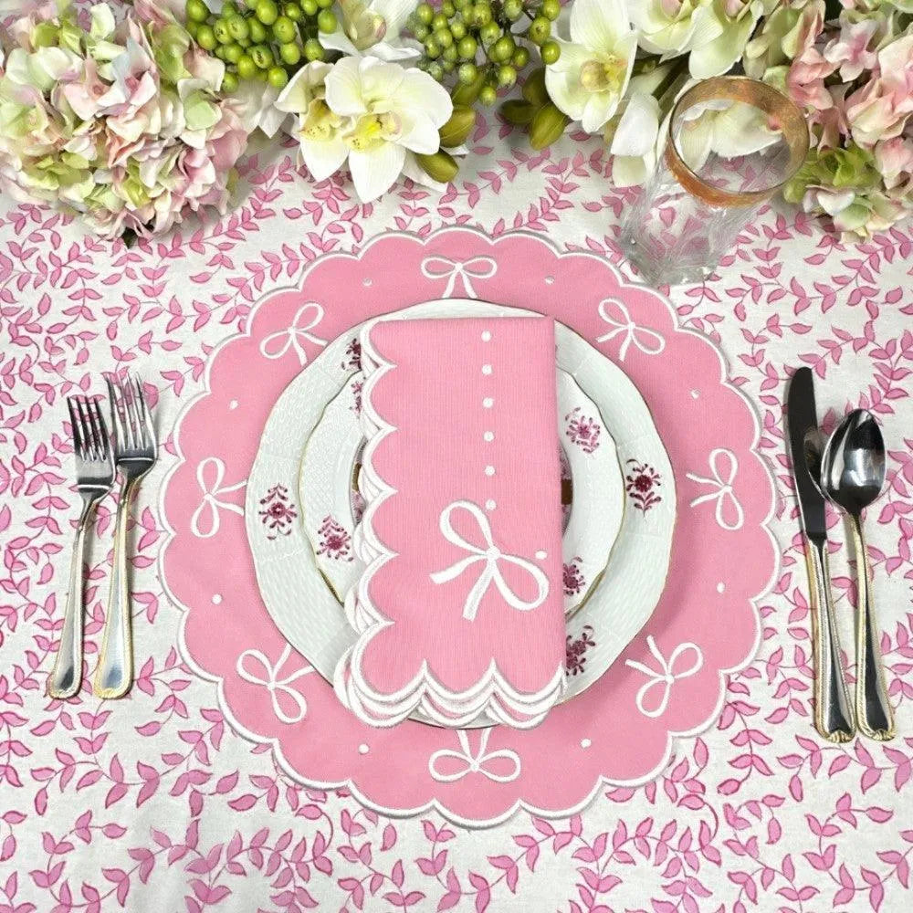 Flying Sheep Country Pink Leaves - Tablecloth