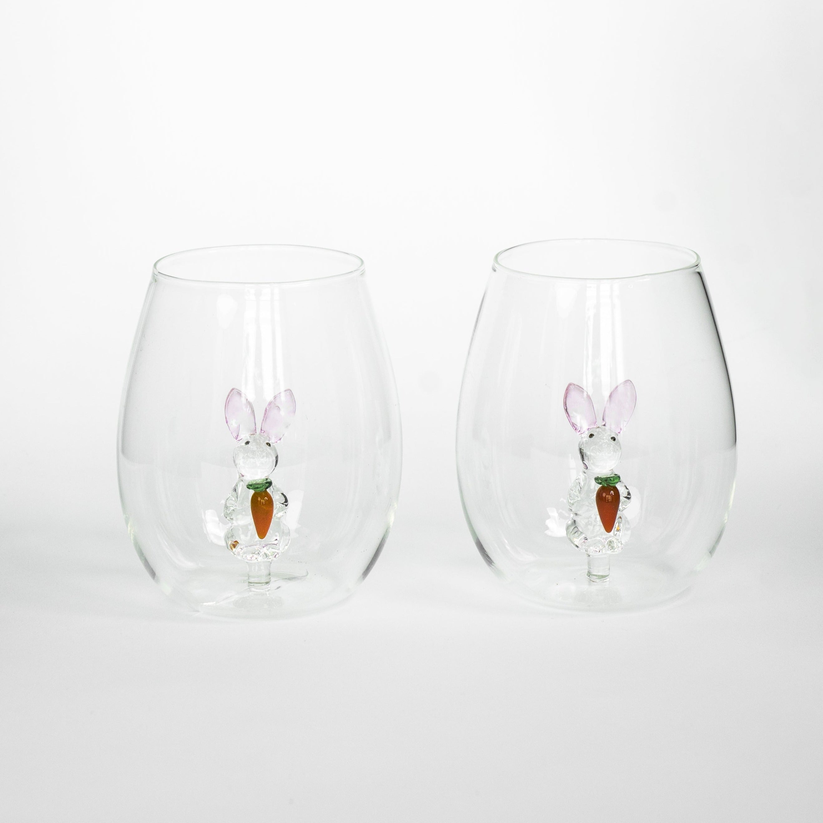 3D Easter Bunny Stemless Glasses