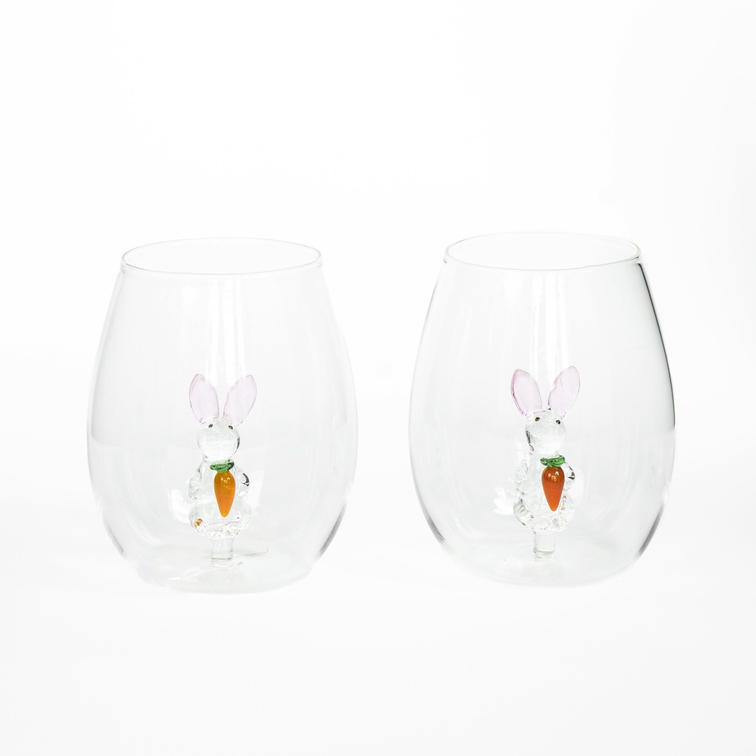 3D Easter Bunny Stemless Glasses