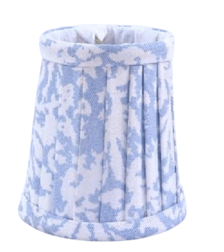 Soft Blue & White Round Pleated Sconce Shade