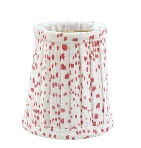 Muted Red Polka Dot Pleated Round Sconce Shade