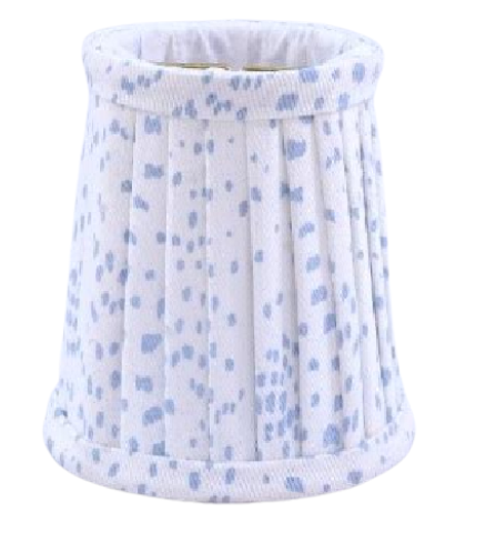 Sky Blue Polkadot Pleated Round Sconce Shade