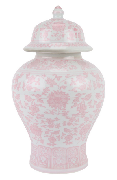 Pink Floral Jar