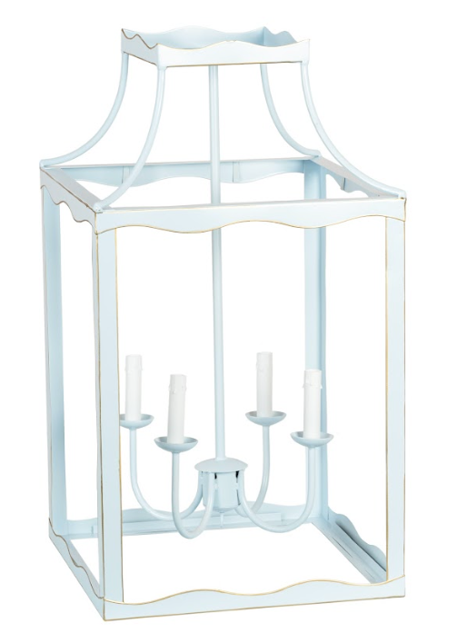 SOFT BLUE & GOLD LARGE LANTERN