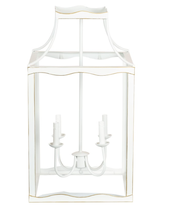 Soft White & Gold Large Lantern