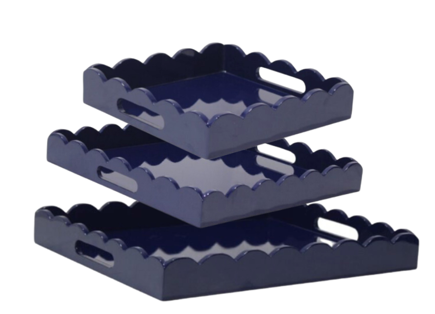 Navy Lacquered Tray