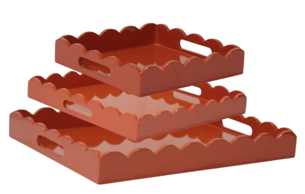 Burnt Orange Lacquered Tray