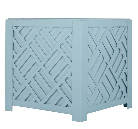 Blue Fretwork Planter