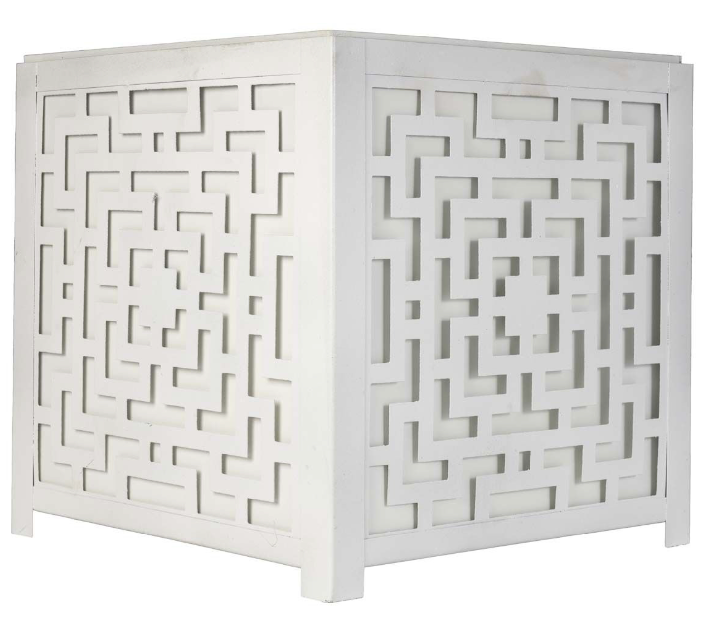 WHITE LATTICE PLANTER