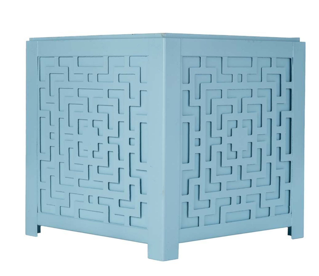 Blue Fretwork Planter