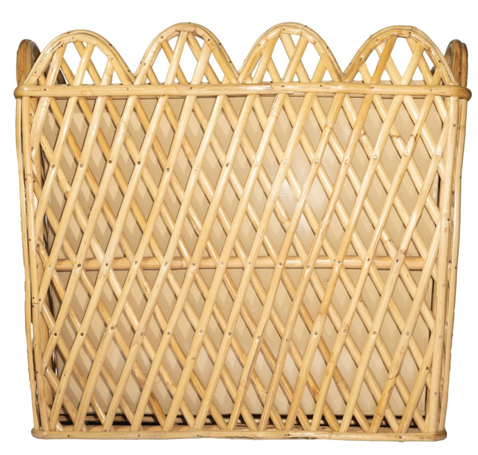 Square Rattan Scalloped Planter