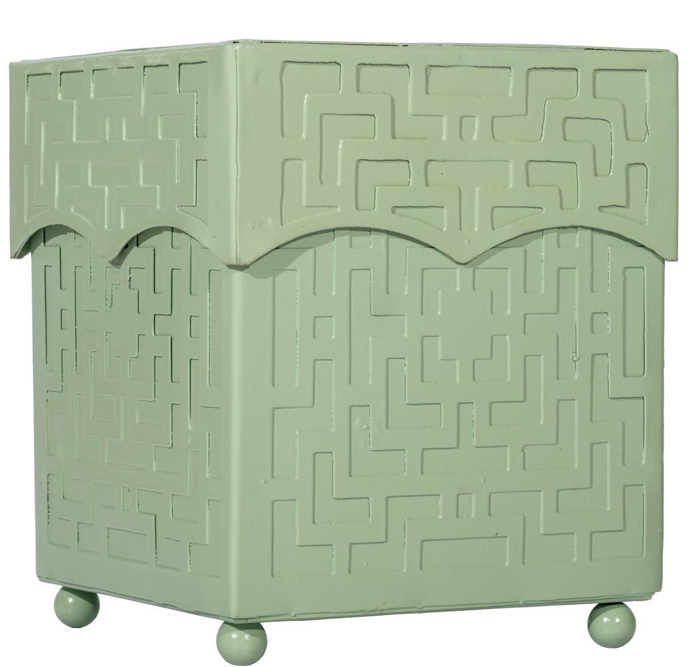 Dark Celadon Fretwork Tissue Holder