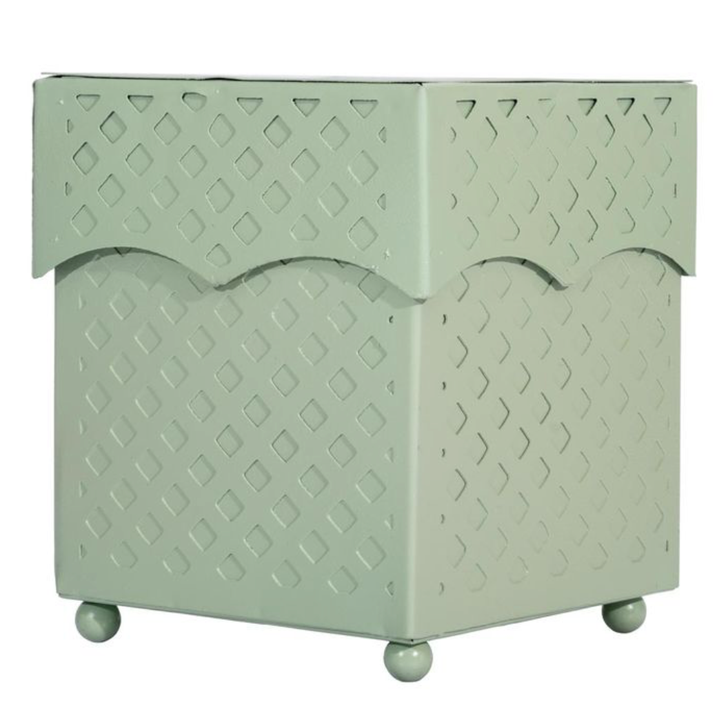 Dark Celadon Lattice Tissue Holder