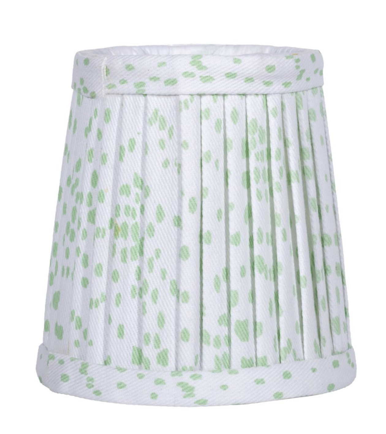 Soft Mint Green Polkadot Round Pleated Sconce Shade