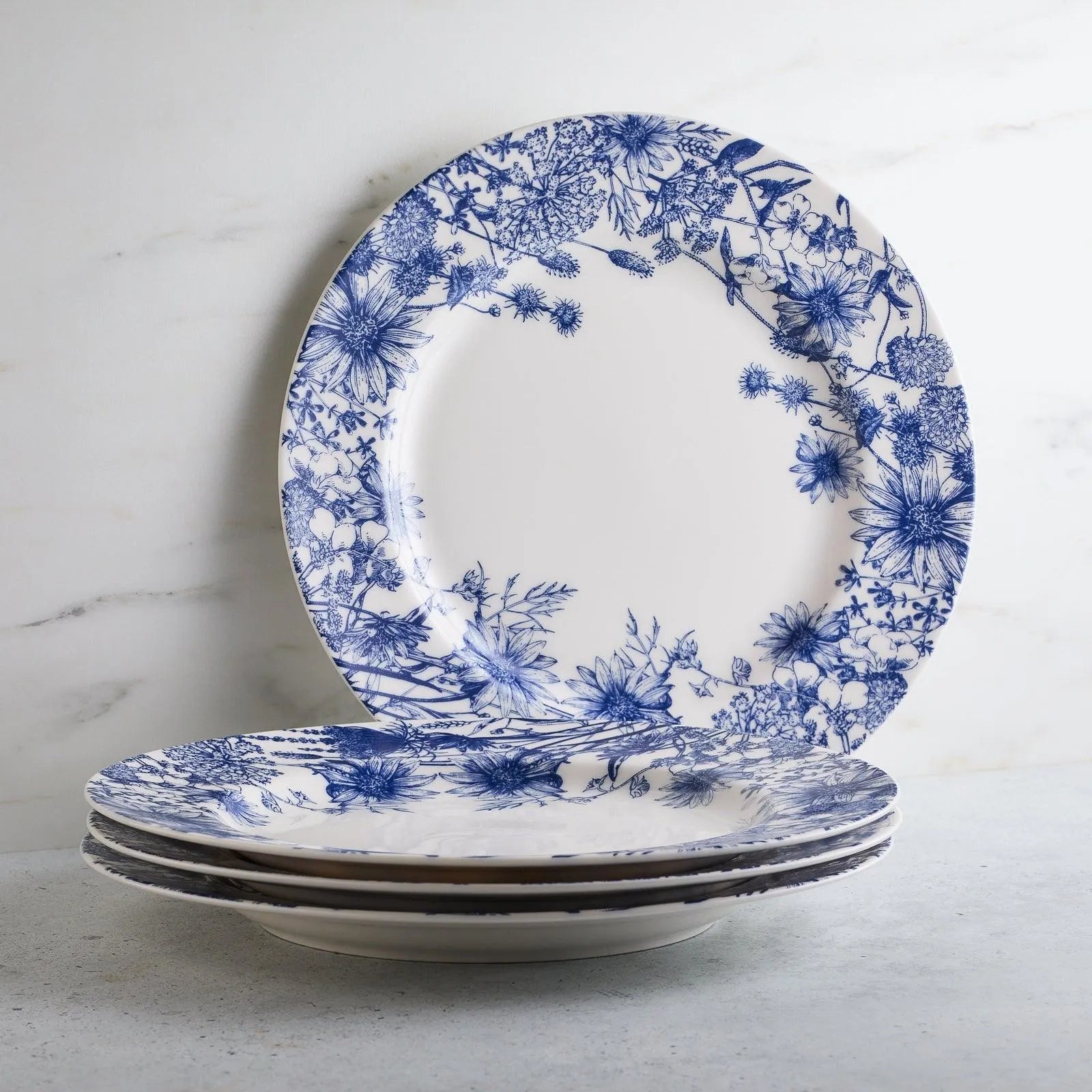 Caskata Wholesale Summer Blues Rimmed Dinner Plate