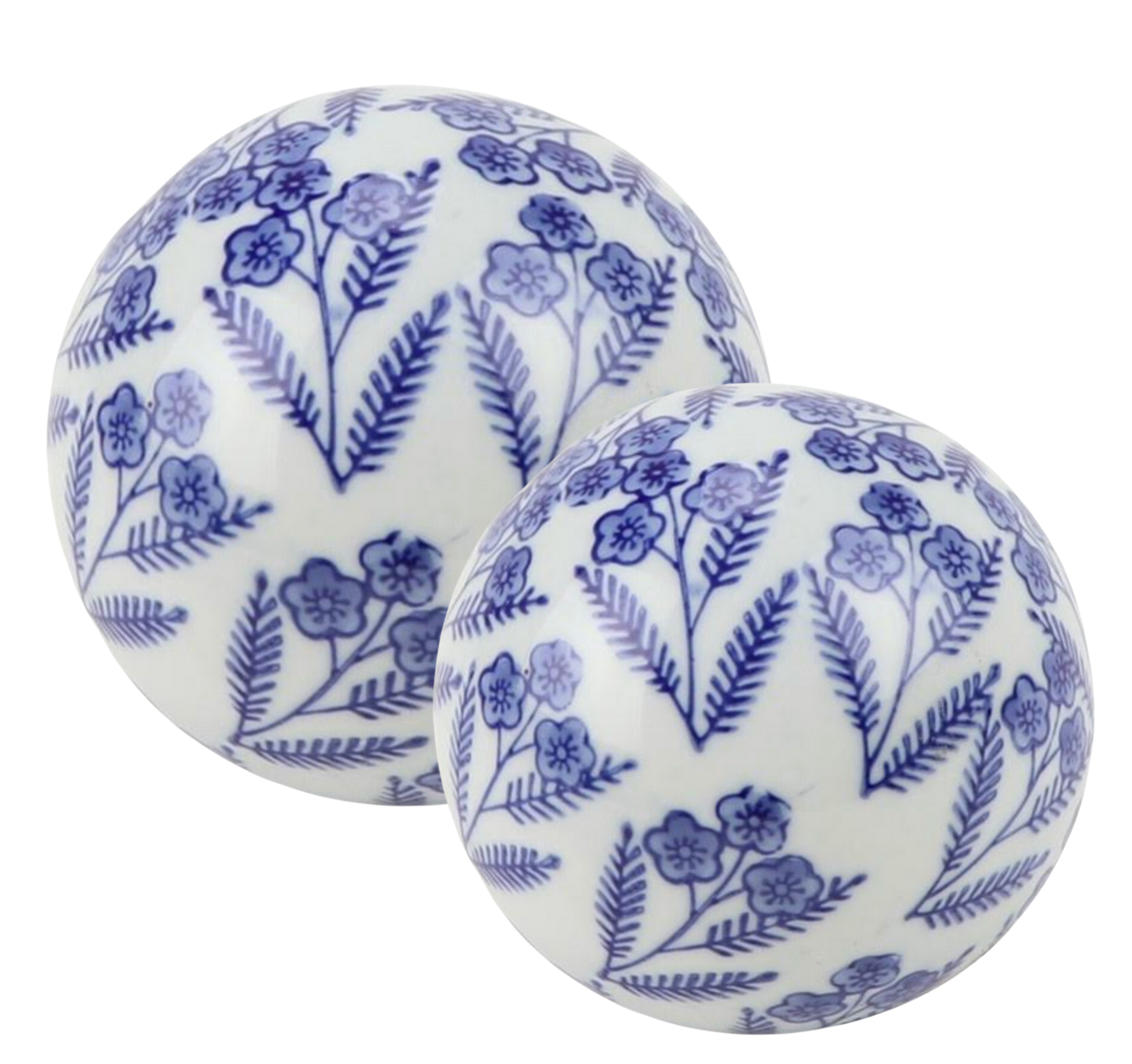 Floral & Leaf Porcelain Ball (2 Sizes)