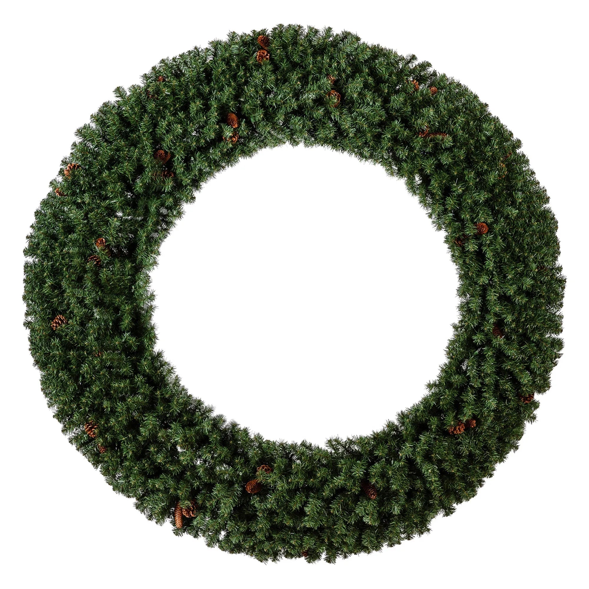 Home Heritage 9' Garland and 72" Wreath Prelit Holiday Greenery 3 Piece Set