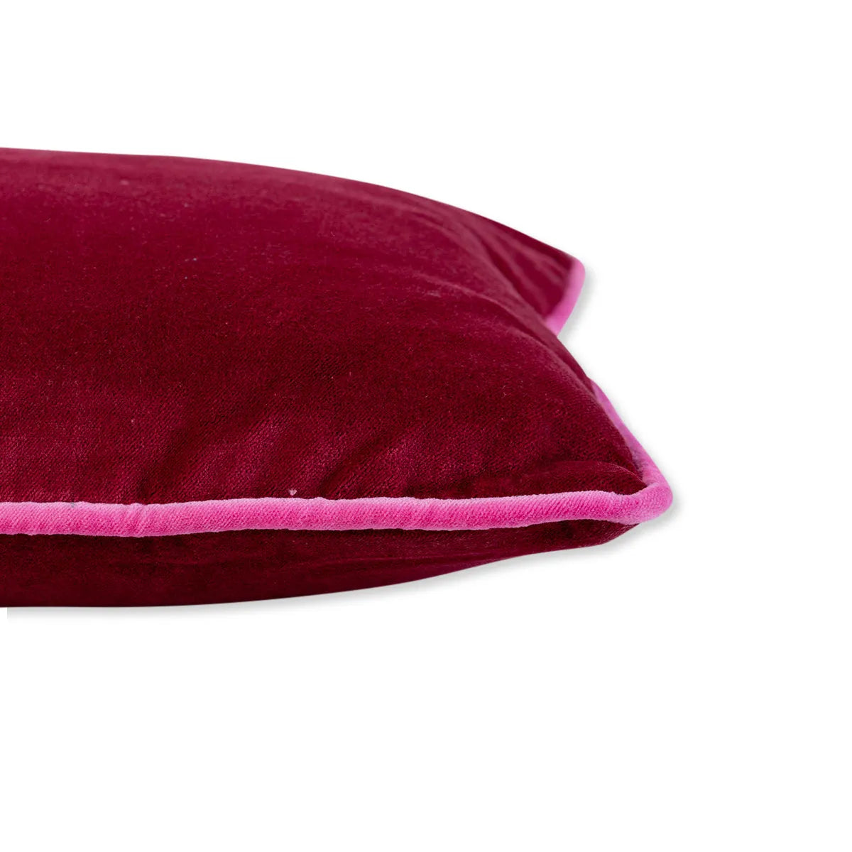 Charliss Velvet Lumbar Pillow in Wine and Hot Pink