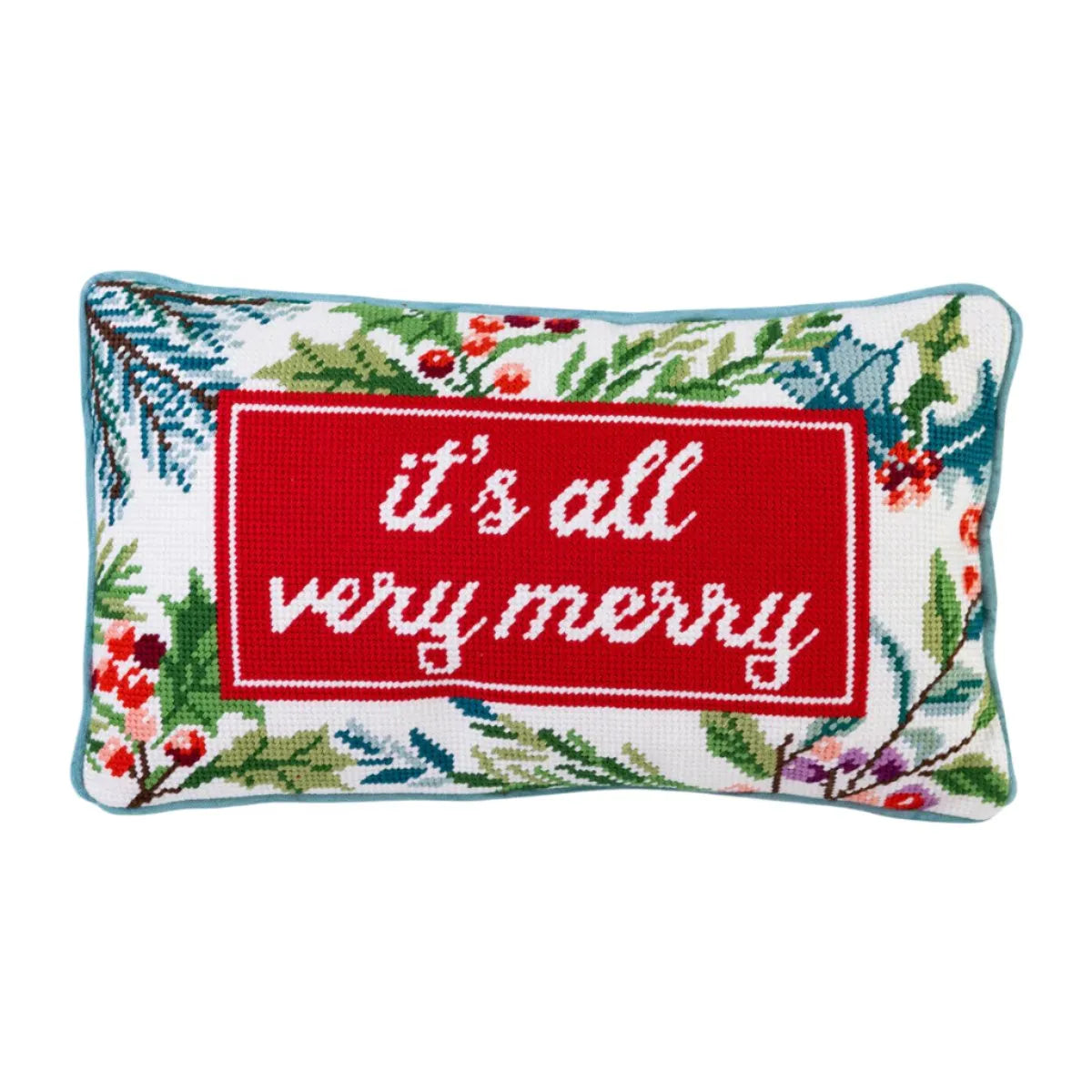 Very Merry Needlepoint Pillow