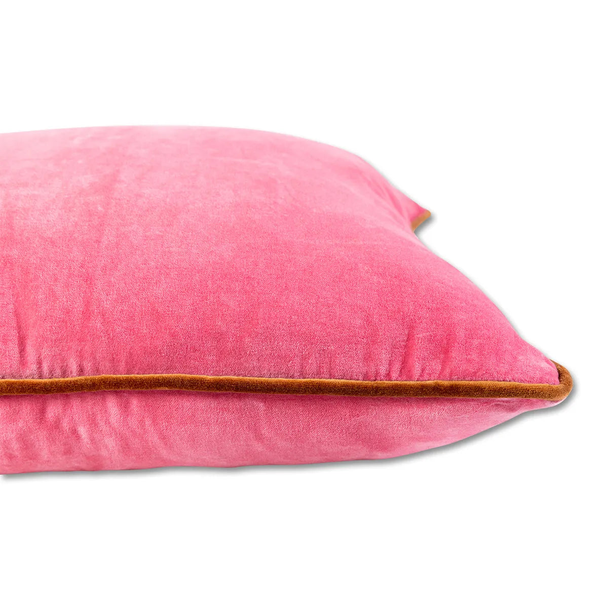 Charliss Velvet Pillow - Light Pink + Rust