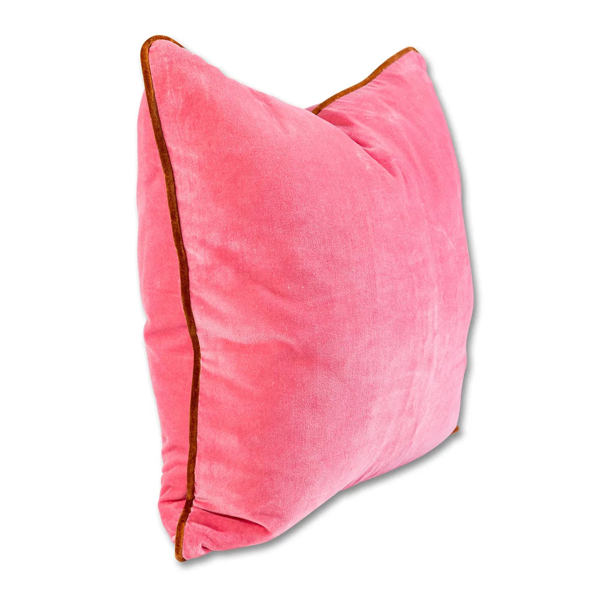 Charliss Velvet Pillow - Light Pink + Rust