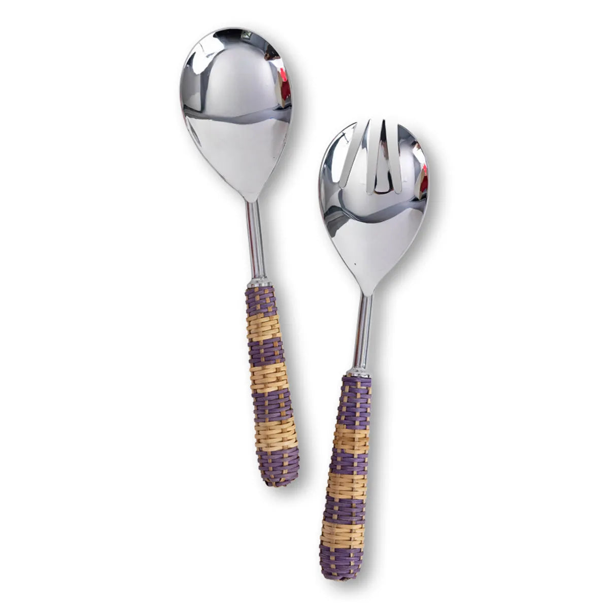 Rattan Salad Servers S/2 - Lilac